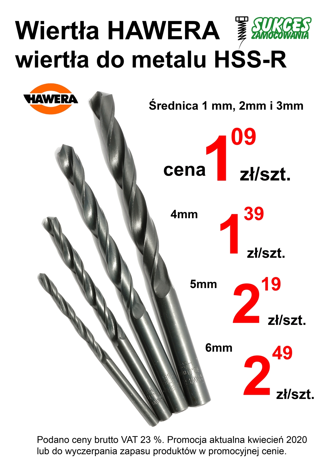 Wiertła do metalu Hawera - oferta promocyjna - super ceny w sklepie online